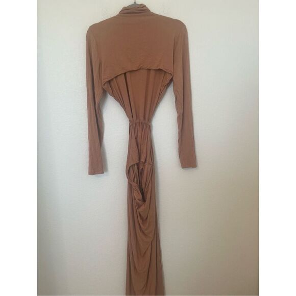 H:ours Cia Midi Dress In Camel NWT NEW - Picture 7 of 8